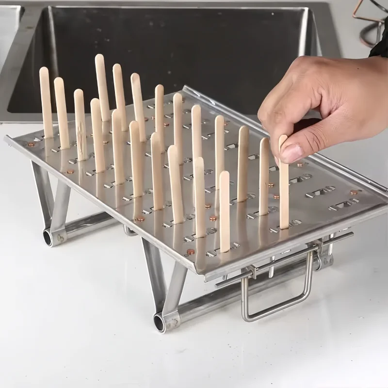 40 تجاويف 304 الفولاذ المقاوم للصدأ قالب المصاصة قوالب الجليد البوب صانع قوالب آيس اسكيمو الآيس كريم الملوثات العضوية الثابتة