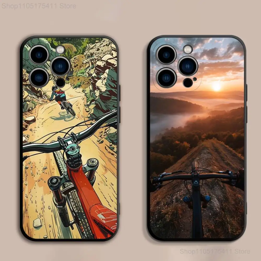 

Mountain Bike B-Bicycle Phone Case For iPhone 17,16,15,14,13,12,Pro,Max,Plus,E,SE4,Air,Mini Black Soft Cover