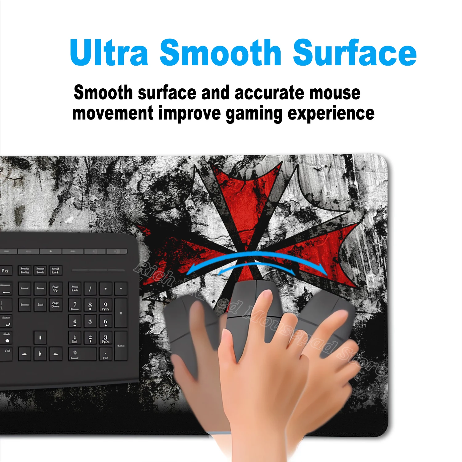 Spiel-Mauspad, R-Resident Evil 4, Mauspad, große Schreibtischunterlage, Tastatur, Büro, Tischunterlage, Gummi, Gamer-Matten, PC, rutschfestes Schreibtischzubehör