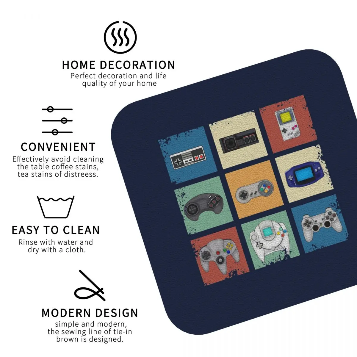 Gaming Generations Coasters Kitchen Placemats Non-slip Insulation Cup Coffee Mats For Decor Home Tableware Pads Set of 4