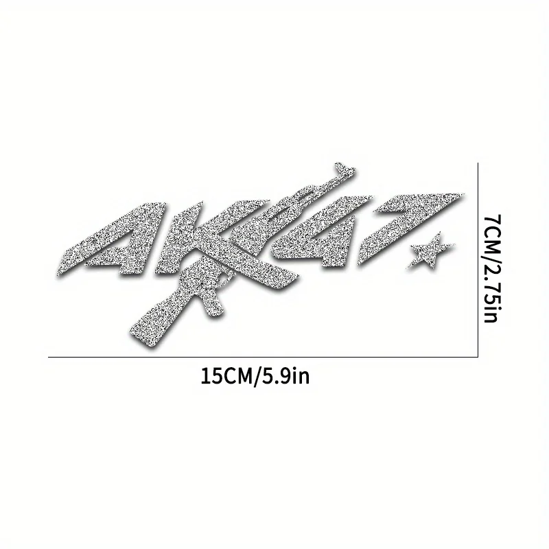 1PC Imitation Diamond Glitter AK47 Motorcycle Sticker Waterproof for Motorbike Helmet Fuel Tank Scooter Boat Durable Vinyl Decal