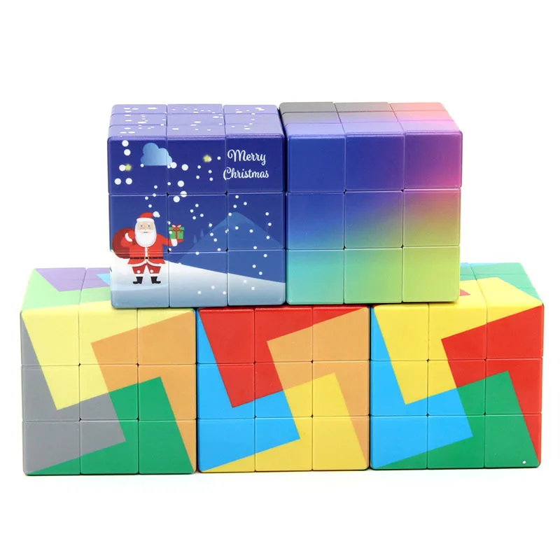 Sleep Cube Merry Christmas 3x3x3 Magic Cube With Snow Speed Twisty Puzzle Brain Teasers Antistress Educational Toys