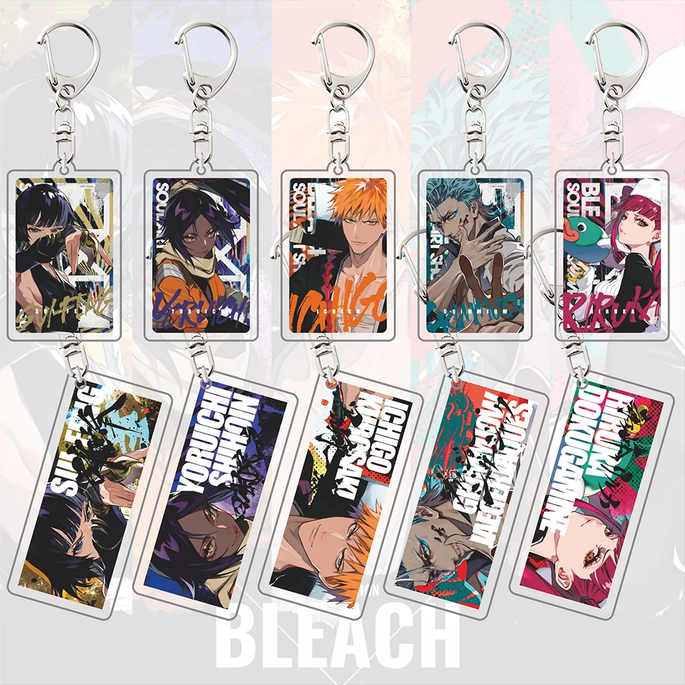 Porte-clés en acrylique BLEACH x LAM, figurines Ichigo Grimmjow Riruka Sui-Feng Yoruichi, breloque de sac style streetwear Soul Art Showcase