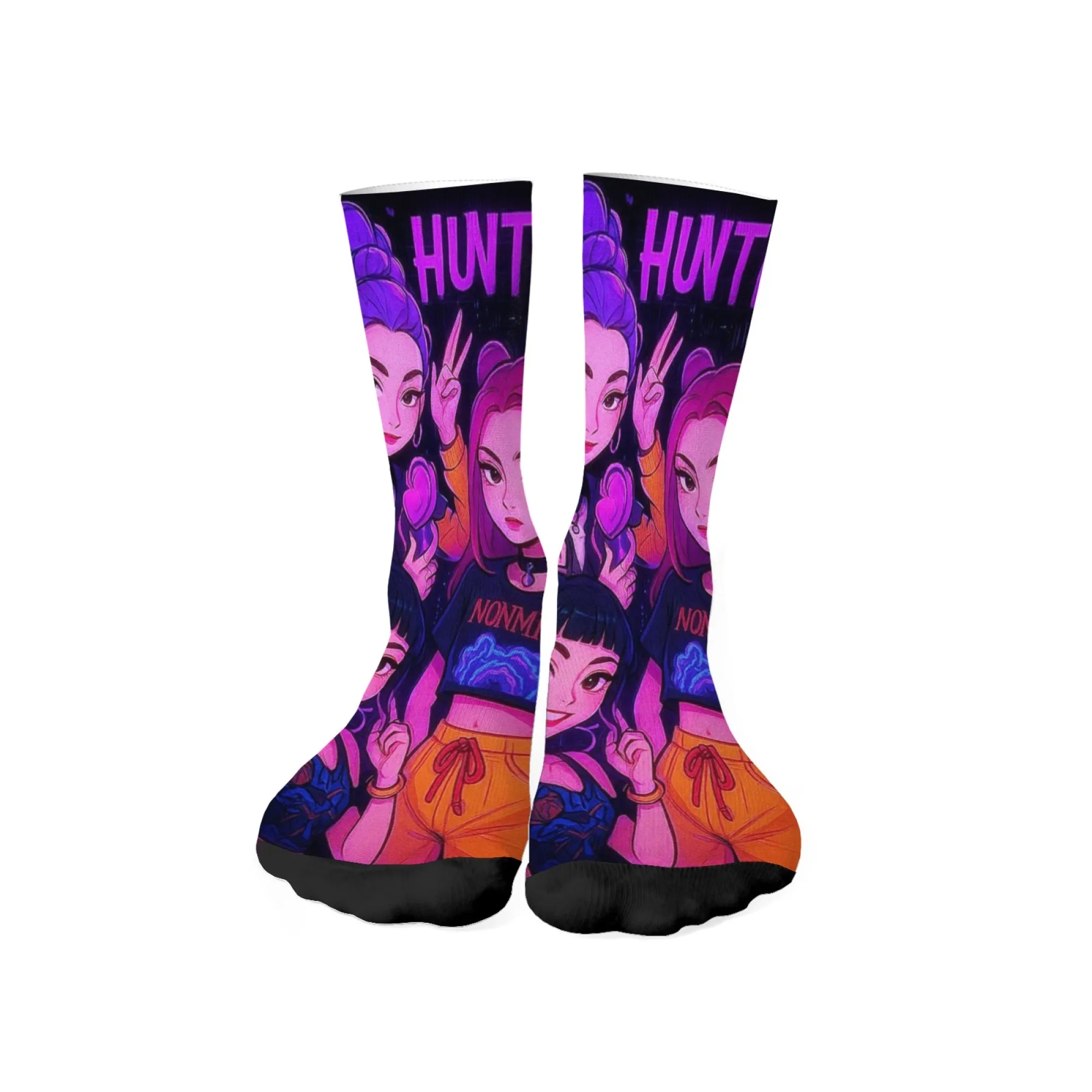 Calcetines unisex K-POP Hunter Girls Group Anime Crew, calcetines con estampado de patrón de moda, calcetines con tema de cultura de ídolo pop coreano para fanáticos