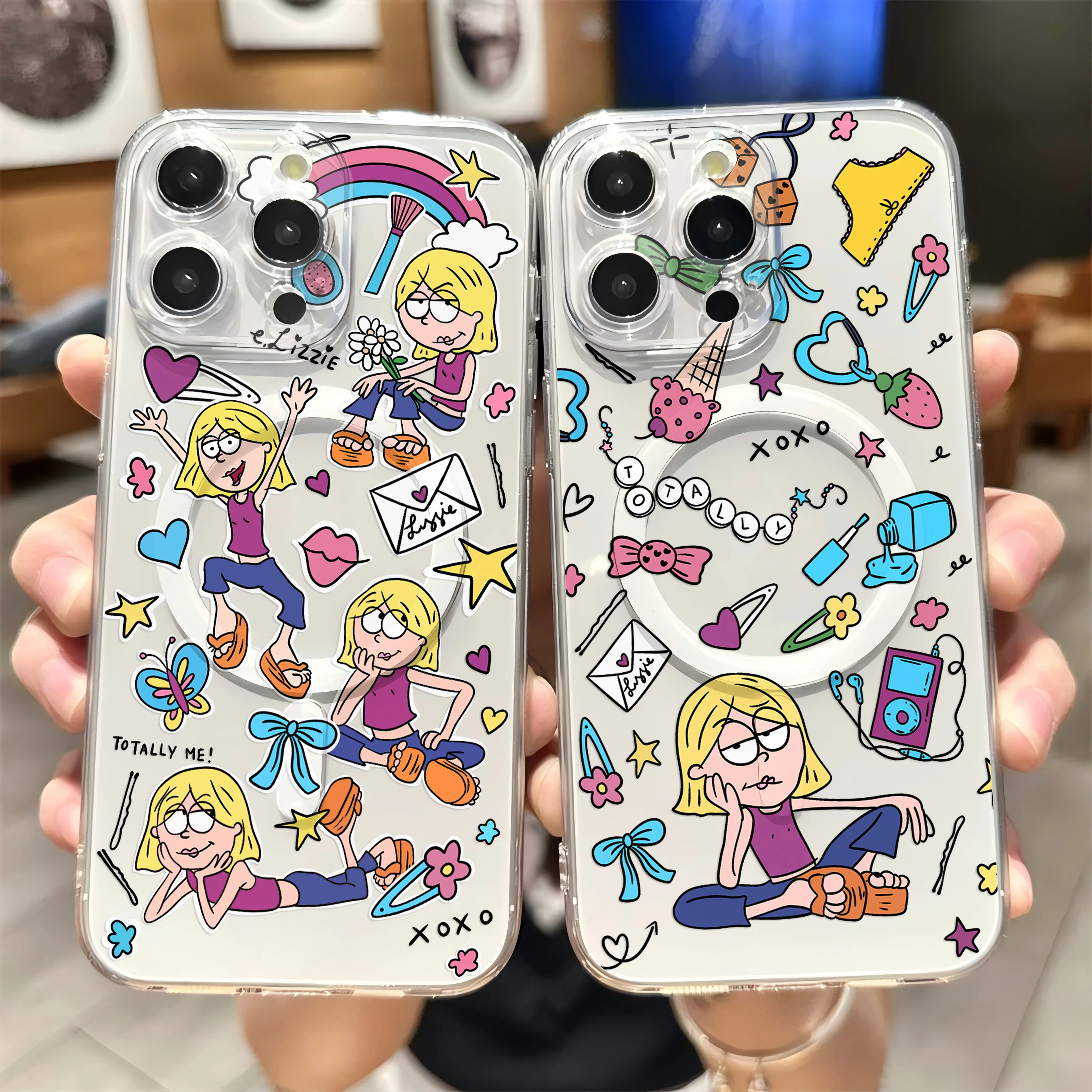 Cartoon Lizzie McGuire Art Magnetic Phone Case For Samsung Galaxy S25 S24 S23 S22 S21 S20 FE Edge Plus Ultra 5G Soft Clear Cover