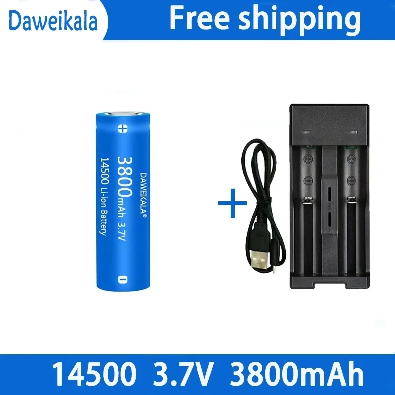 14500 battery 3.7V large capacity 3800mah lithium ion battery, used for electric toothbrush, razor, barber rechargeable battery