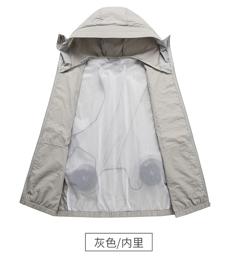 Veste de refroidissement par ventilateur pour hommes et femmes, vêtements de protection solaire d'été, refroidissement USB, climatisation, jogging en plein air, manteau à capuche