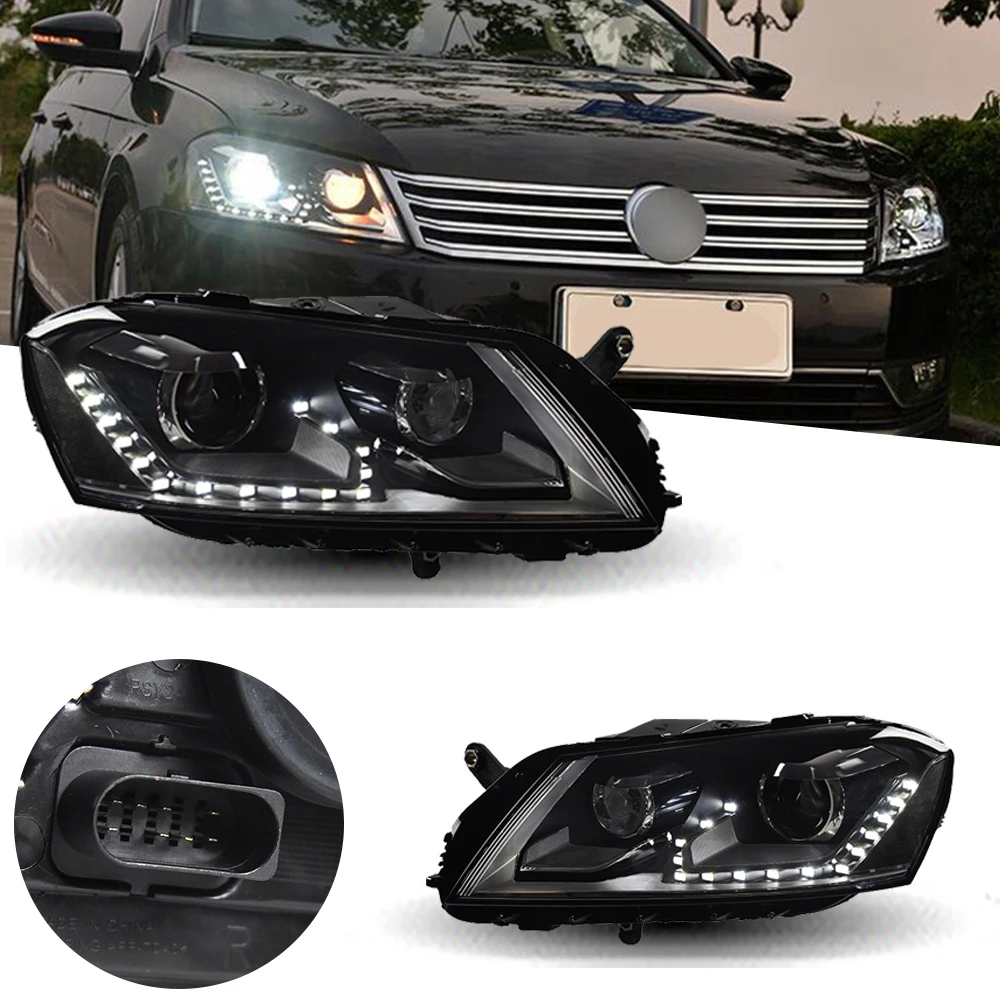 Car Styling Headlights for VW Passat B7 Europe LED Headlight 2012-2016 Head Lamp DRL Signal Projector Lens Auto Accessories