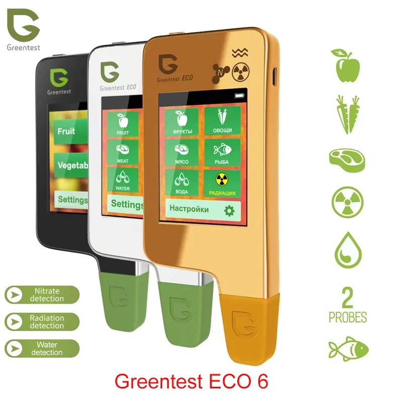 Greentest ECO 6 Portable Food Safety Tester High Accuracy Nitrate Water Quality TDS and Radiation Detection Health Analyzer Tool