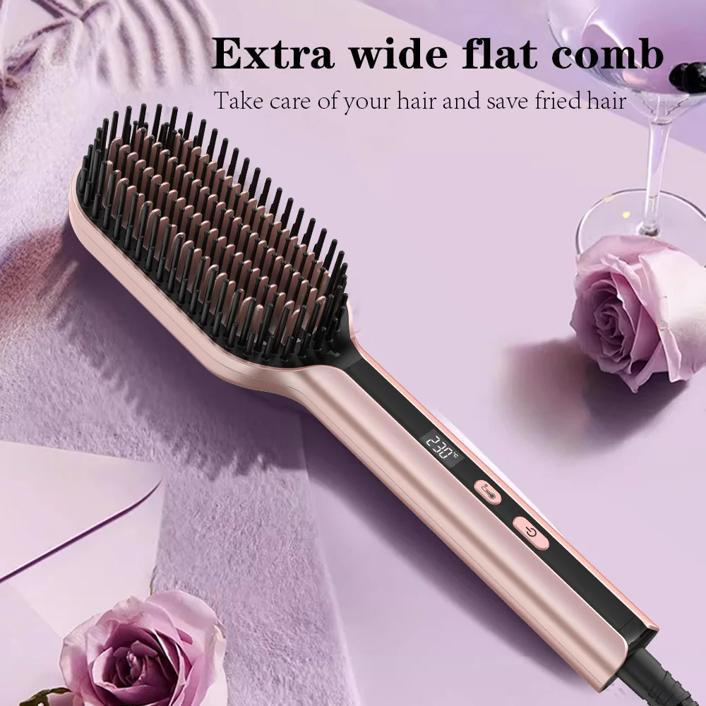 SMET Hair Straightener Comb Wholesale Hair Electric Negative Ion Hair Straightener Brush Hot Sell Ion Brush