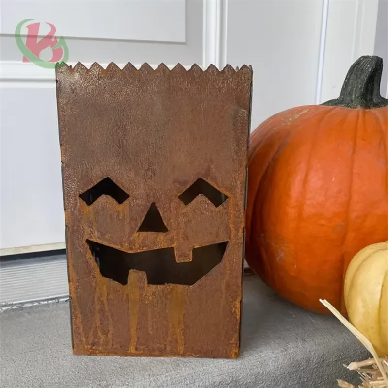 Handheld Standing Light Box Corten Light Box square Custom Light Box for Garden and Home Decoration