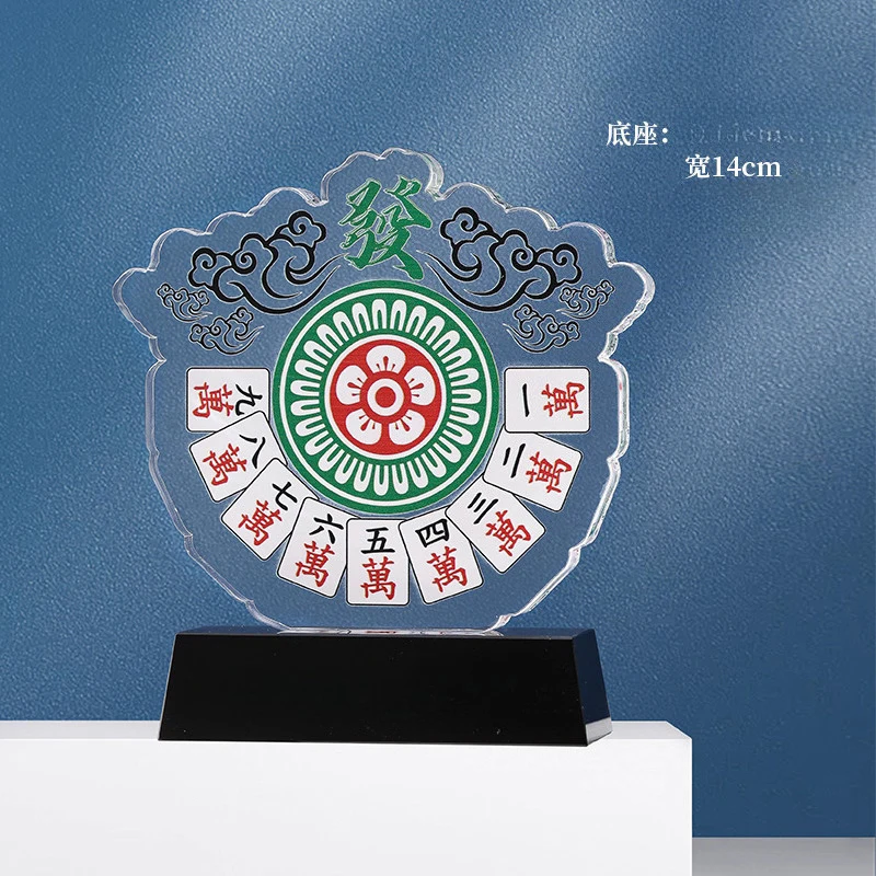 Customized Creative Poker Series Trophy, Competitions Reward Honors Souvenirs, Home Decor, Laser Sandblasting Crystal Medal, 1Pc