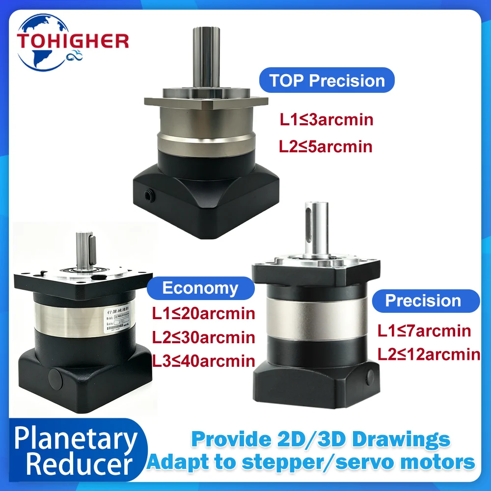 Planetary Gearbox Reduction Gearbox 6.35/8mm Input Reduction Reducer High Torque For Nema 23 57MM Stepper Motor 60mm 400w Servo