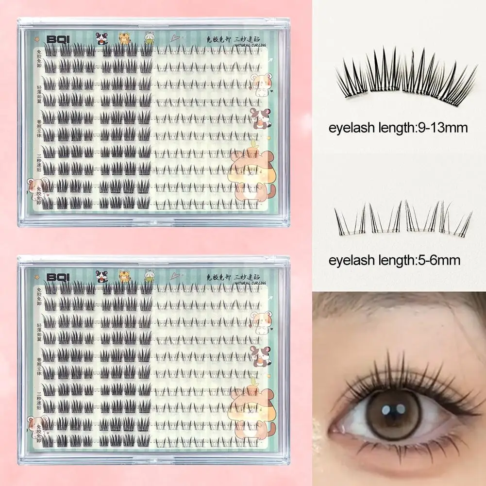 Libro de pestañas sin pegamento, extensión de estilo cómico naturalmente rizado, pestañas postizas DIY, pestañas de maquillaje B5P2