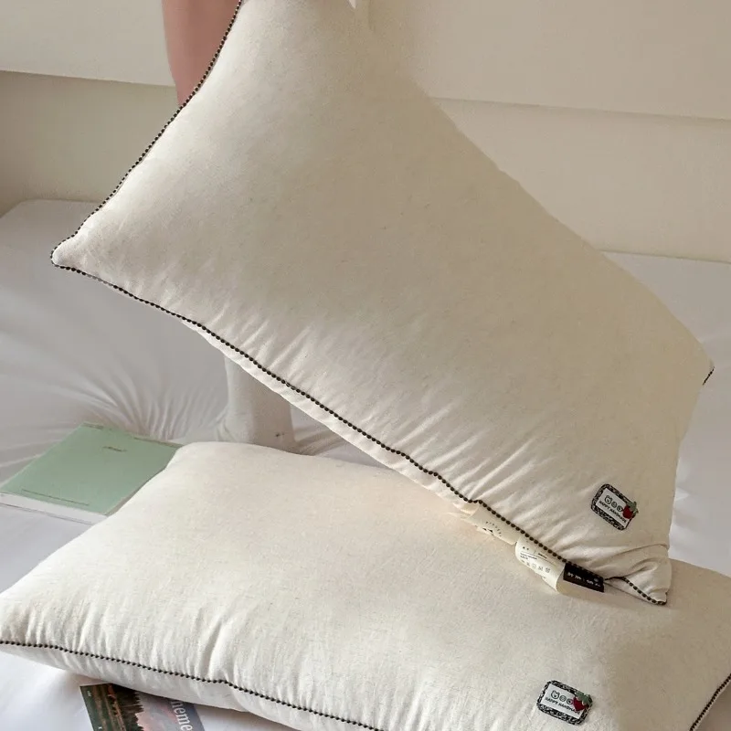 New strawberry cotton and linen pillow core soft and comfortable solid color simple home rectangular soft pillow home