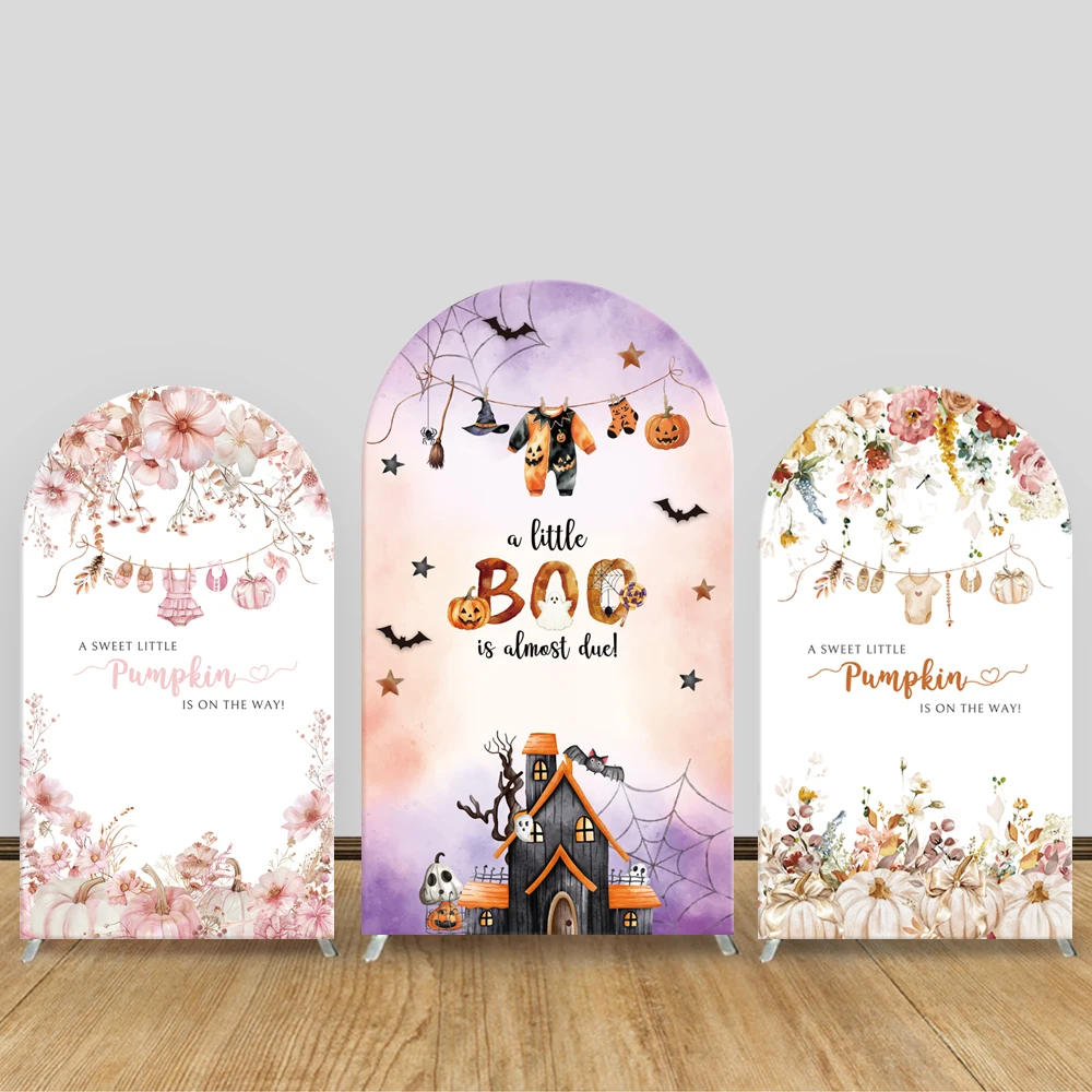 

TB Baby Shower Arch Backdrop Cover 1st Birthday Halloween Pumpkin Flower Boy Girls Party Decorations Photography Background