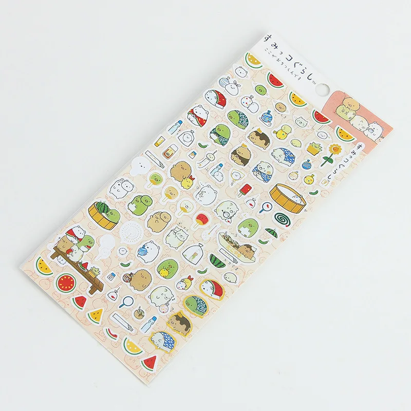 8Sheets Kawaii Sanrio Sumikkogurashi Stickers Cartoon Animal Hand Acount Decorative Gold Stamping Sticker Girls Gitf Kids Toys