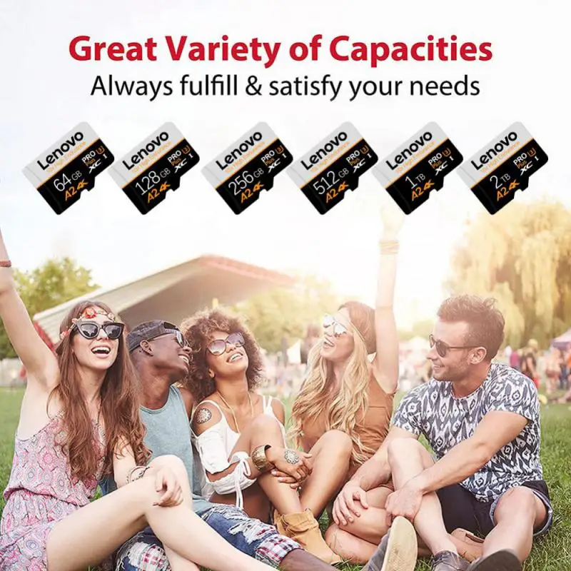 Karta pamięci Lenovo 512GB 128GB 2TB 1TB U3 V30 4K Full HD Micro TF Mini SD Karta pamięci TF do telefonu/aparatu/MP3/MP4