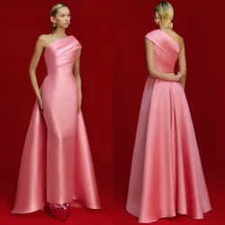 Customized Exquisite Modern Style Fashion Pleat Ruched A-line One-shoulder Long Dresses Bespoke Occasion Dresses Classic Sizes A