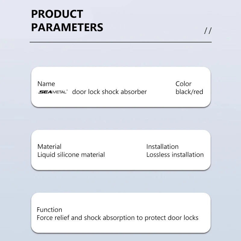 SEAMETAL 4pcs Car Door Lock Shock Pad Silicone Auto Door Lock Protection Cover Force Release Arm Design for Car Truck Door Latch