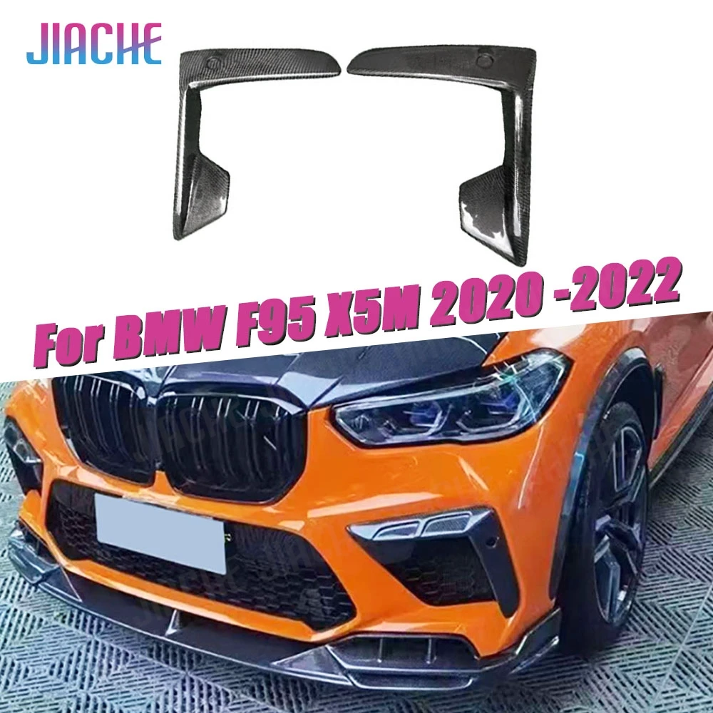 

Передняя противотуманная фара из настоящего углеродного волокна, рамка, накладки, чехлы для BMW F95 X5M 2020 2021 2022, Стайлинг автомобиля, внешние аксессуары FRP