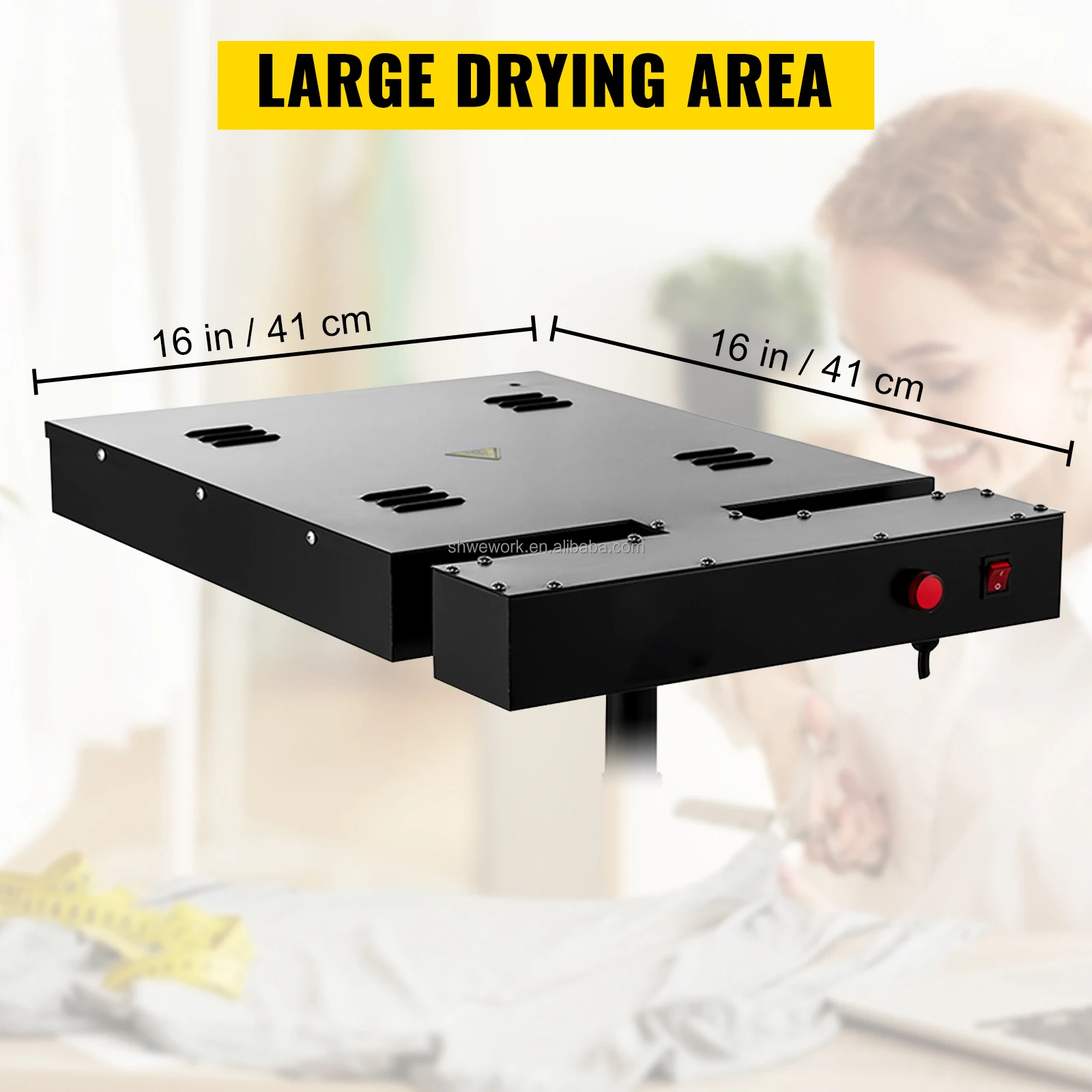 WeWork 16X16 في مجفف فلاش كهربائي لطباعة الشاشة، حامل قابل للتعديل، مجفف طباعة الشاشة، آلة علاج القمصان