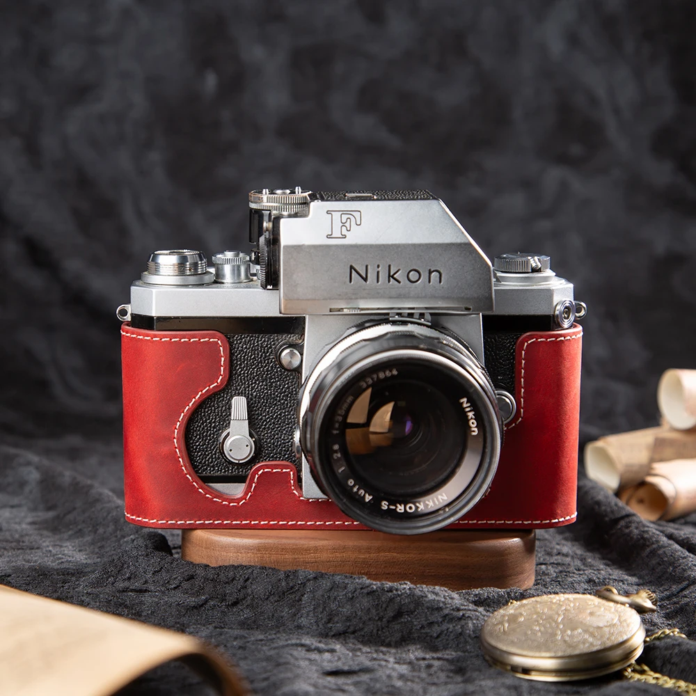 F Genuine Leather Half Case For Nikon S3 F Case Retro S3 Handmade Camera Bag Protective Case F Half Bag