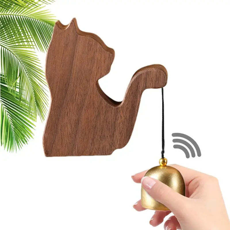 Entrance Wireless Doorbell Shopkeeper's Bell Wooden Clock Reminder For Home Small Bell Decorations for Stores, Outdoor, Indoor