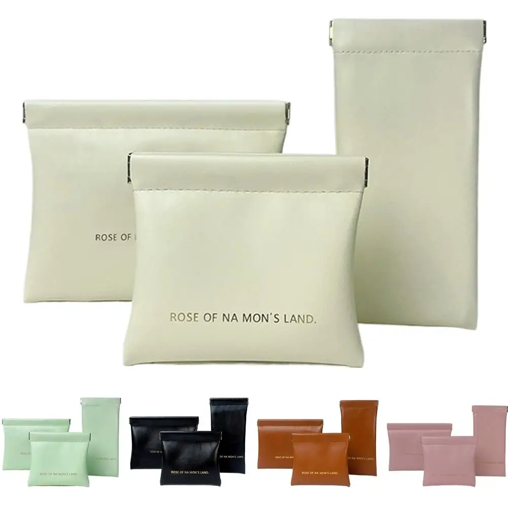 Bullet Storage Bag with Automatic Closure PU Travel Key Small Bags Wired Headphone Storage Bag Mini Portable Lipstick Makeup Bag