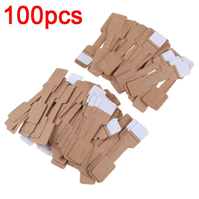 100Pcs Quadrate Blank Price Tags Necklace Ring Labels Paper Stickers Paper Jewelry Display Card Labels Hangtag