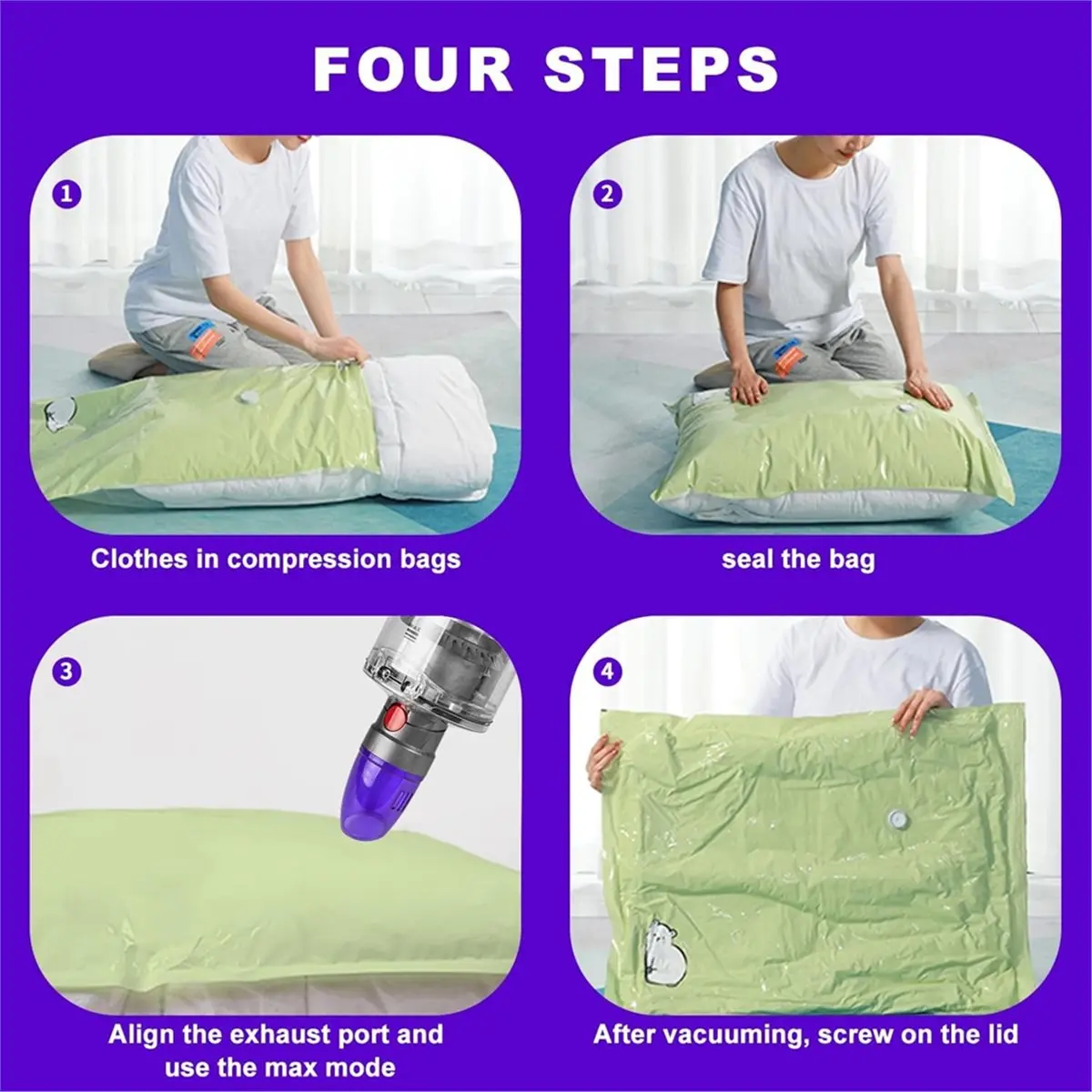 FZFZ Quick Vacuum Suction Tip Adapter for V12 Slim Series Vacuum Cleaner Parts Fast Vacuum Storage Bag Air Removal