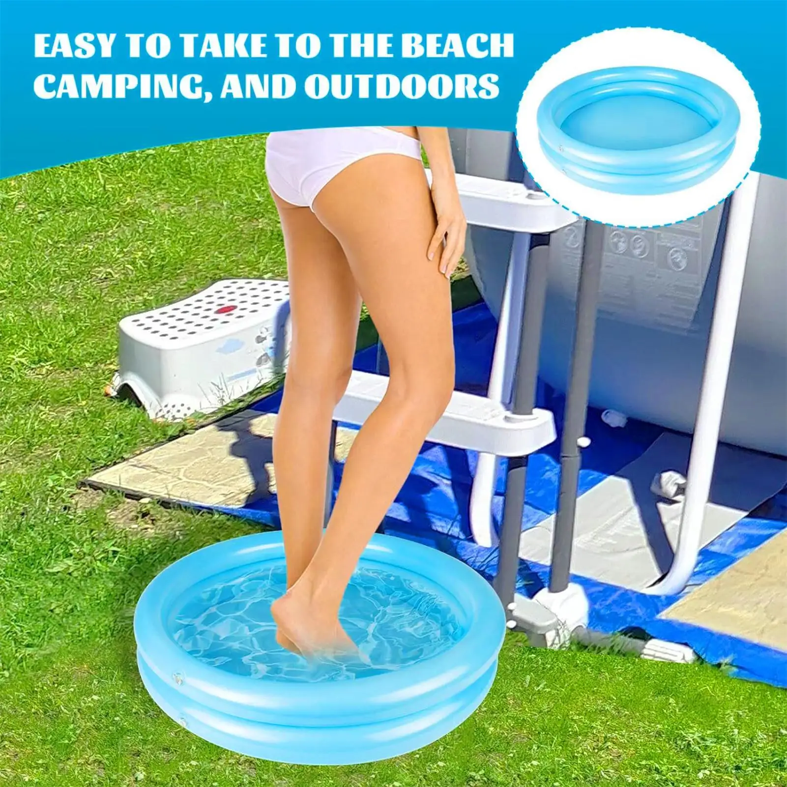 High Quality Portable Inflatable Collapsible Foot Bath Basin Multifunctional for your Home Pools Yards Travel Camping Relaxation