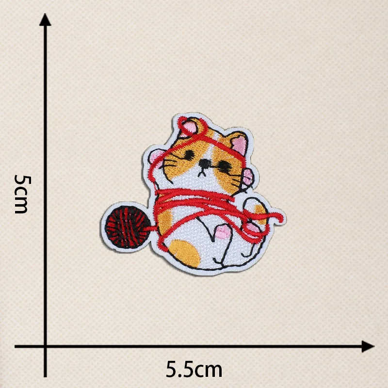 Pet Cartoon Cat and Dog Patch Embroidery Stickers Cute Cats Fusible Embroidery Patch Clothes Hats Shoes Iron-on Patches Stickers