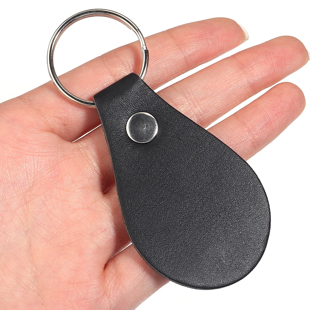 5pcs/lot Colorful Blank Teardrop Shape PU Leather Keychain For DIY Bag Pendant Charms Key Ring Luggage Accessories