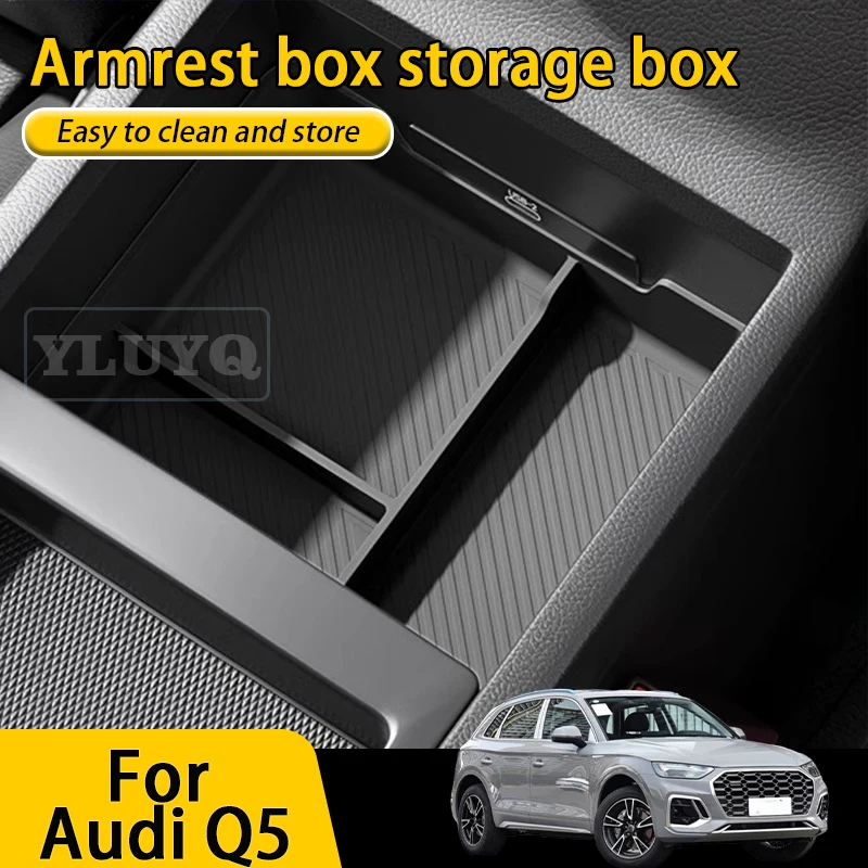 

For Audi Q5 armrest box, storage box, central control silicone pad, storage and storage, Car interior modification accessories