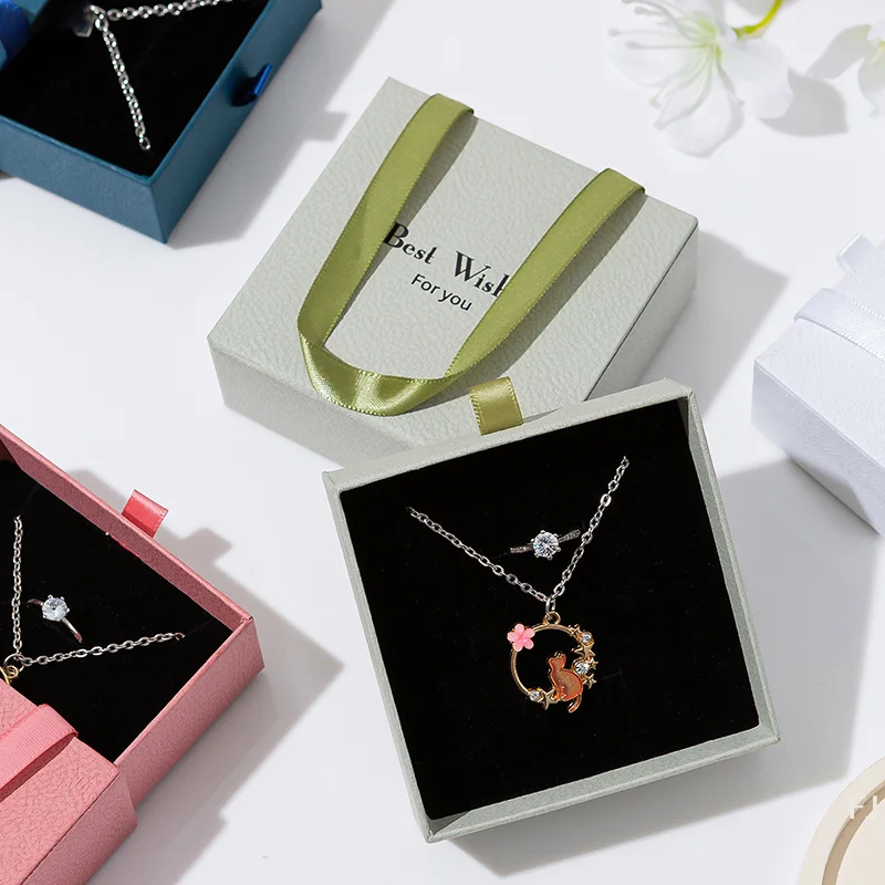 

Ювелирная шкатулка-органайзер с выдвижным ящиком, дорожный портативный футляр для колец, серег, ожерелий, подарочная упаковка, коробки для хранения