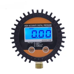 High Precision Full View Digital Pressure Gauge 0-100PSI Electronic Pressure Gauge Pressure Gauge G1/4