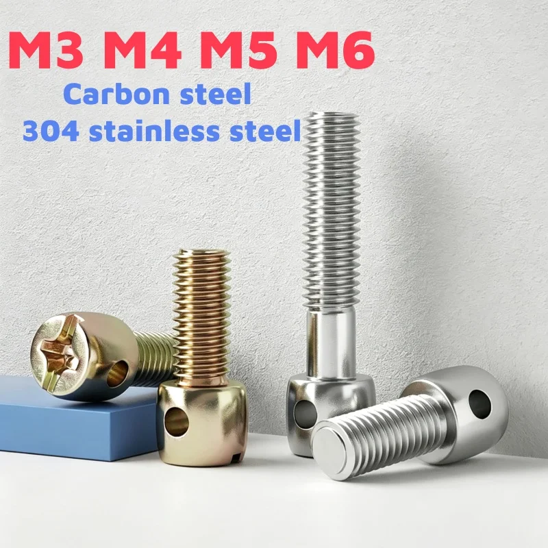 M3 M4 M5 M6 304 Stainless Steel/Coloured Zinc Lead Sealing Screw Electric Meter Sealing Watch With Hole Cross Bolt Eye Screws