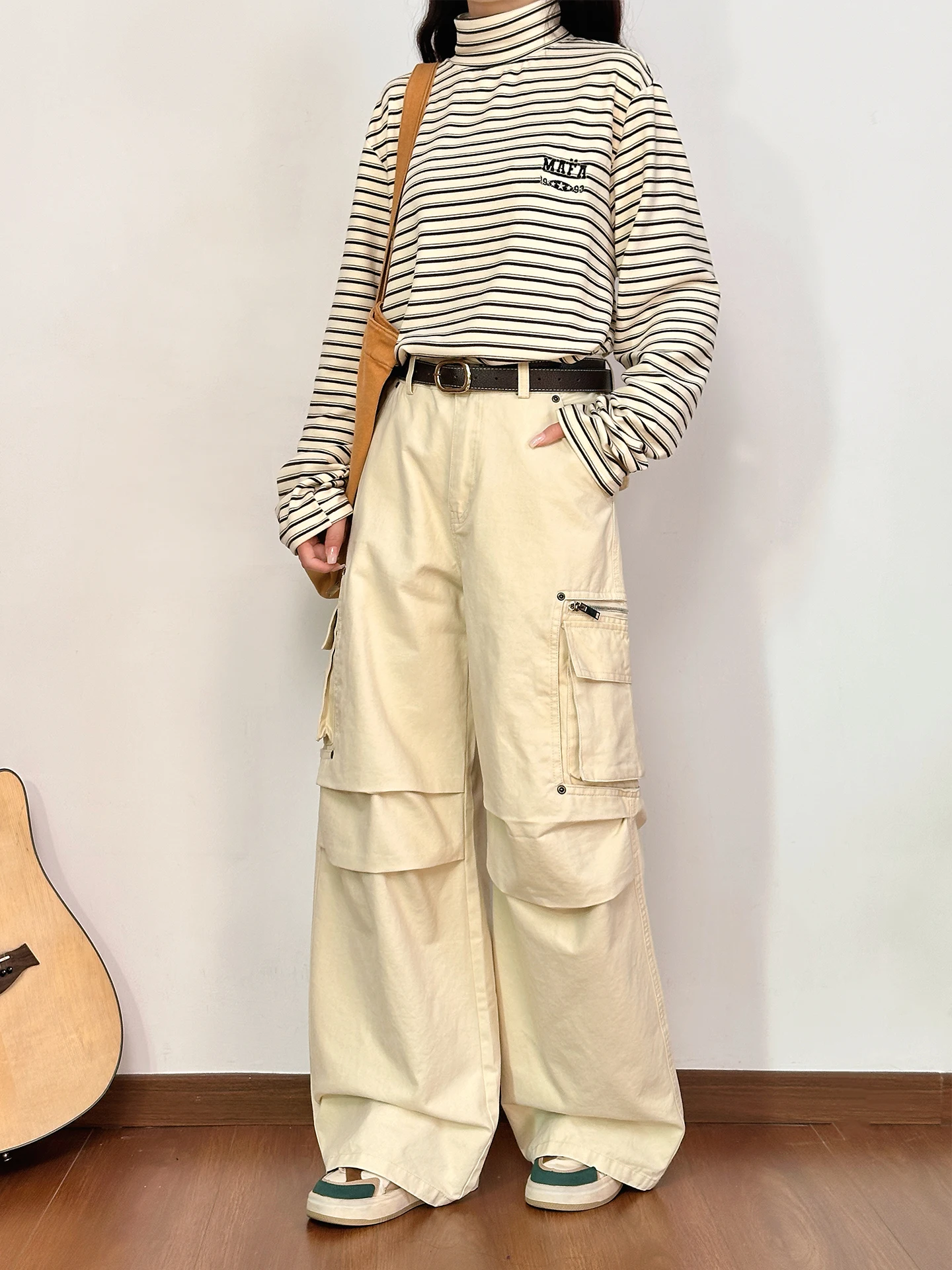 

Оригинальные американские ретро-джинсы для женщин: свободные, широкие, повседневные, длинные брюки в уличном стиле, с пуговицами на талии, из хлопка