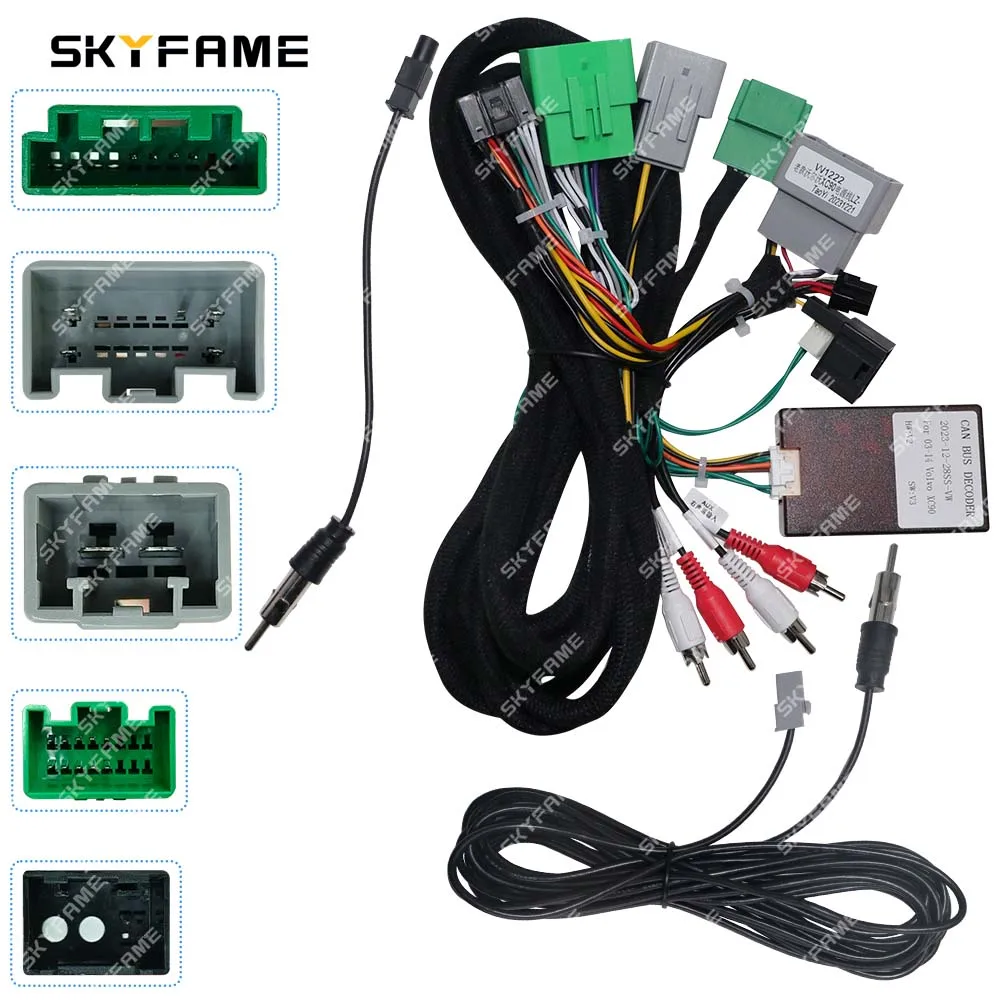 

SKYFAME Car 16pin Wiring Harness Adapter Canbus Box Decode Android Radio Power Cabler For Volvo XC90