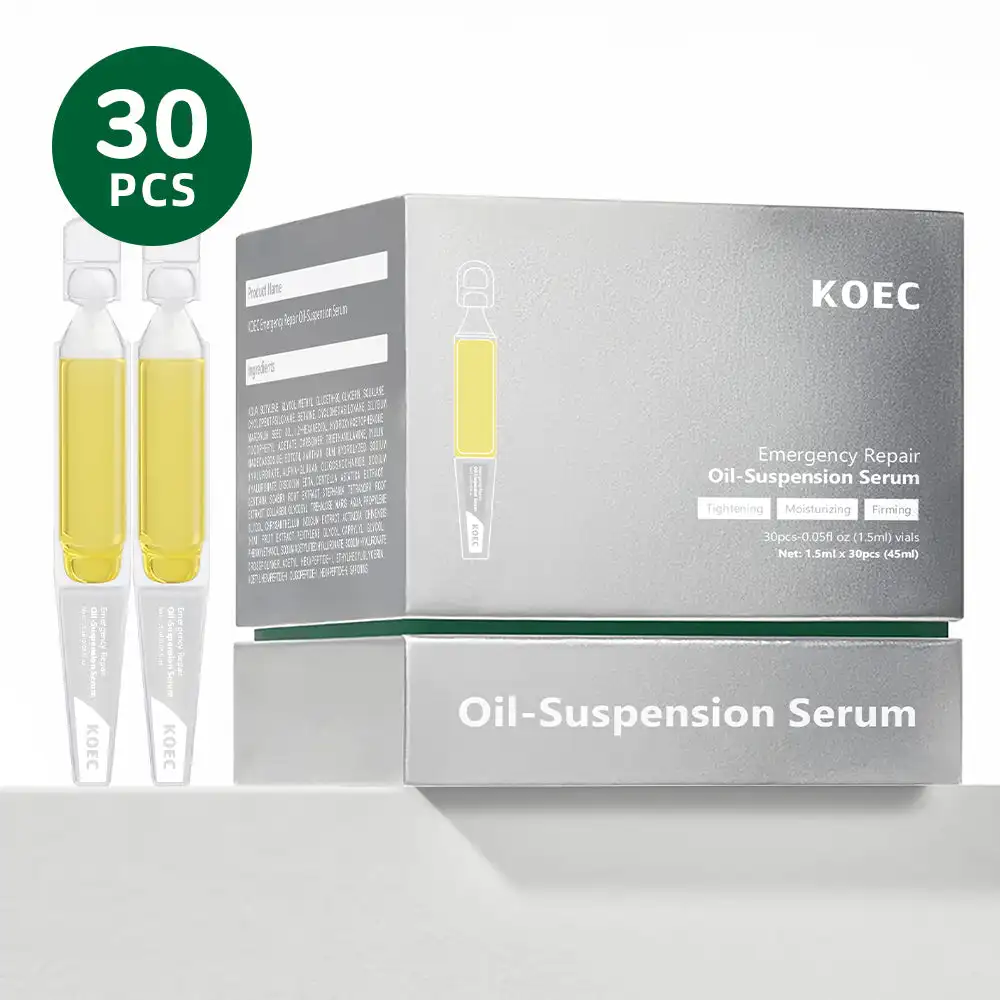 

30PCs 1.5ml vial KOEC Emergency Repair Oil-Suspension Facial Serum Moisturizing Tightening Firming Collagen Hyaluronic Acid