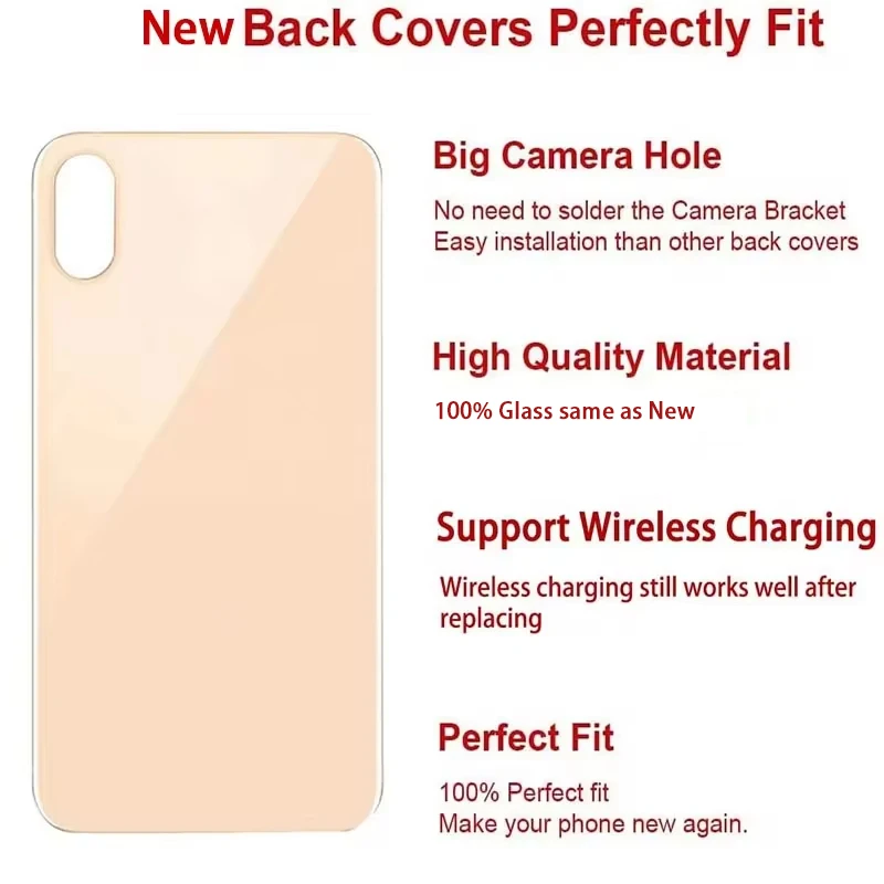 Vetro posteriore con foro grande per iPhone 14 Pro coperchio posteriore parti di riparazione dell\'alloggiamento della porta posteriore con colla