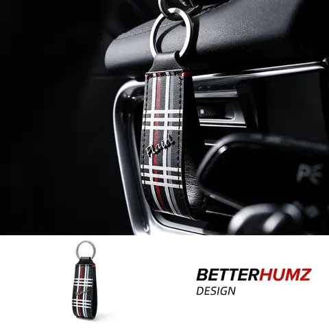 For Dodge Challenger Charger Journey Ram Durango SRT Dart Journey Avenger Leather Keychain Key Keyring Car Interior Accessories
