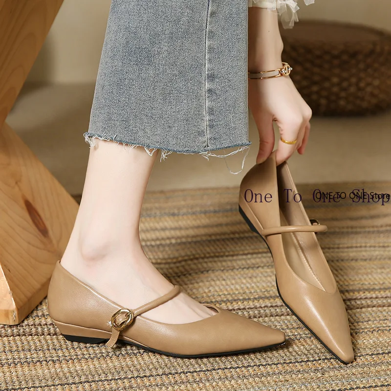 

Женские туфли на одинарной платформе, весна 2024, новые туфли-лодочки Мэри Джейн с острым носком на плоской подошве без шлифовки, женские туфли-лодочки Pary Dance