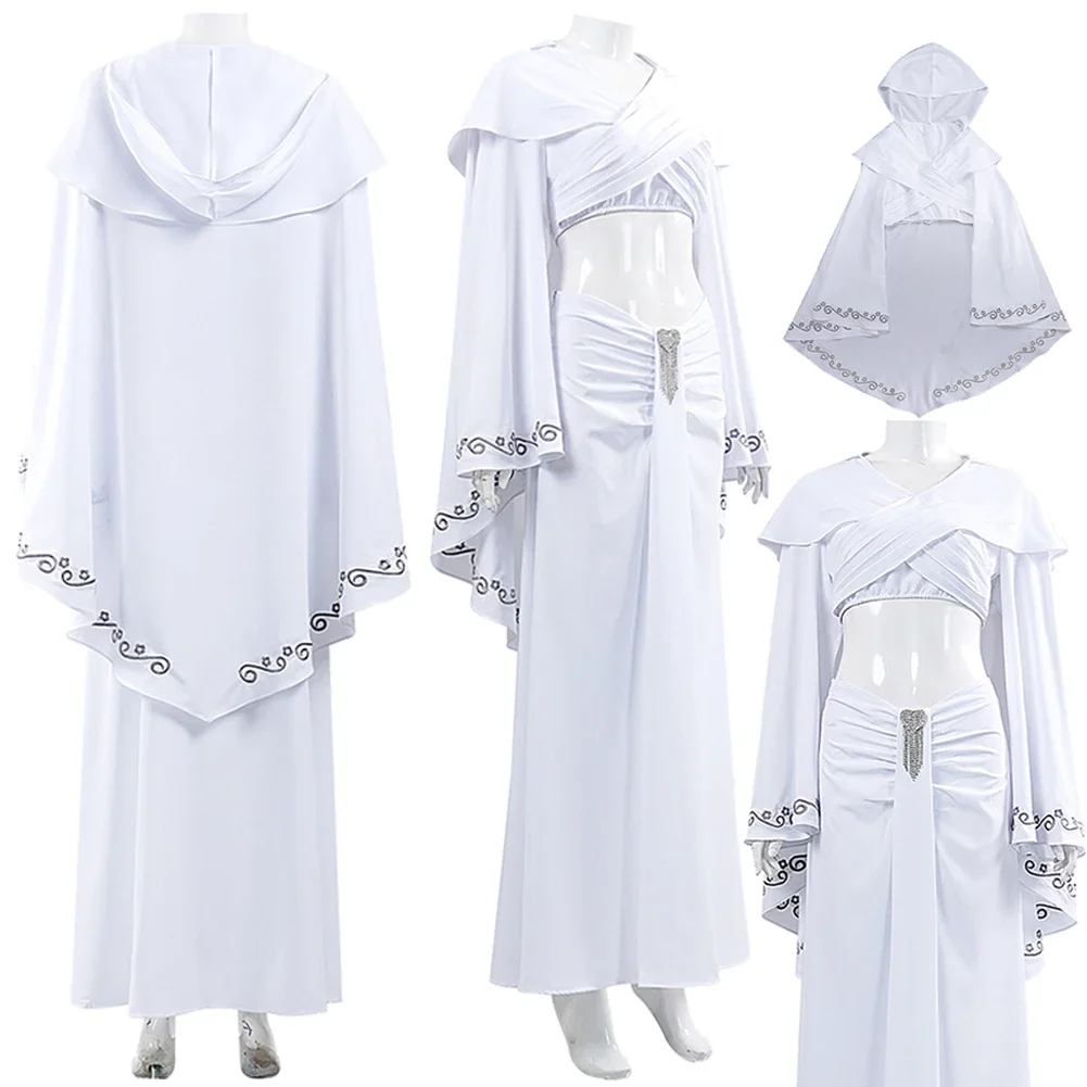 

Movie Space Battle Padme Amidala Women White Dress Cosplay Party costume Halloween Carnival Party Disguise Roleplay