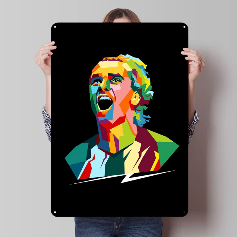 Металлическая вывеска с цитатой Antoine Griezmann, постер футболиста, ретро настраиваемые жестяные вывески для настенного художественного украшения, декор в виде пещеры человека