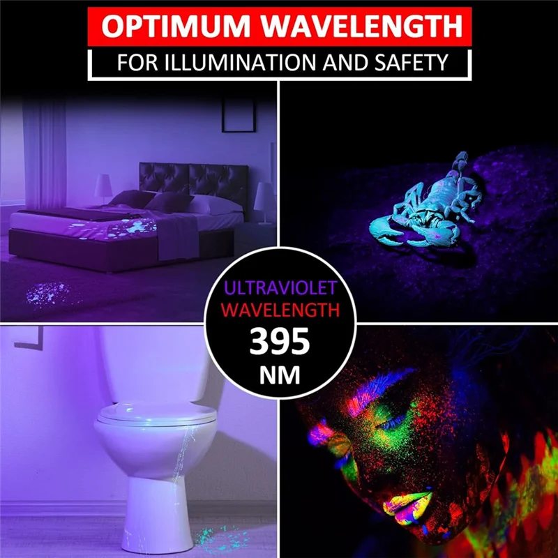 SHGO-Mini 395Nm UV Black Light Flashlight 10 Pack Pen Light With Clip LED Handheld Blacklight Detector For Leak Pet Urine Detect