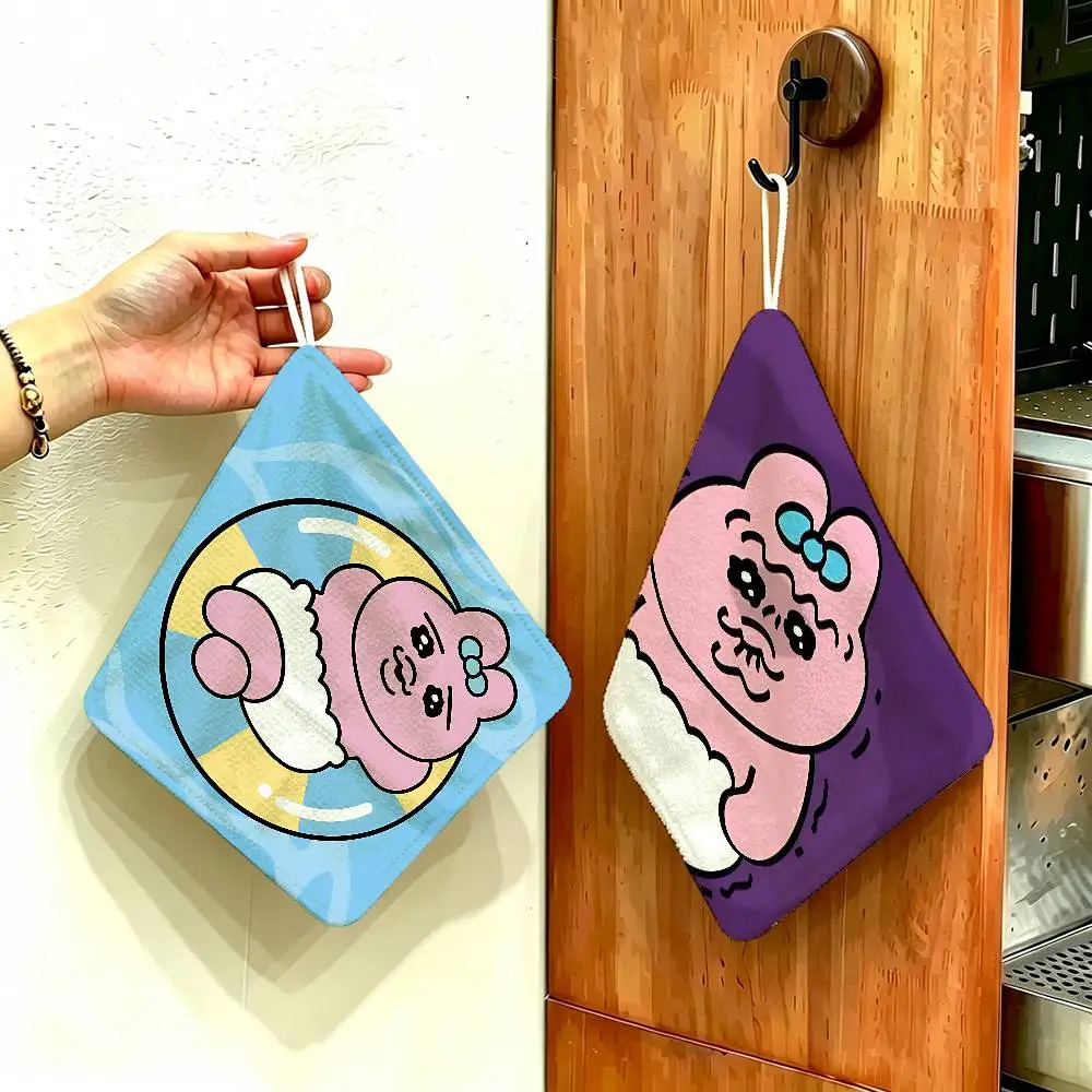 O-Opanchu Usagi Polyester Cotton Hanging Kitchen Towel, Absorbent Hand Wiping Cloth for Daily Cleaning Drying