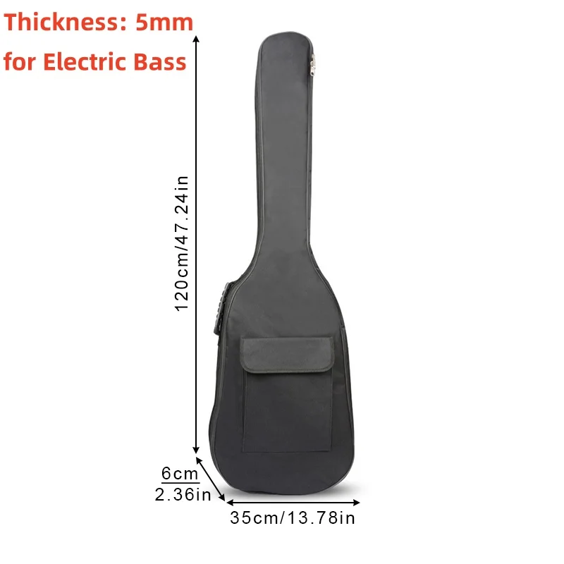 39-48 Zoll Oxford Stoff Pad 8-10mm Baumwolle Verdickung Doppel Riemen E-gitarre E-bass Fall, wasserdichte Abdeckung Rucksack – Detail 33