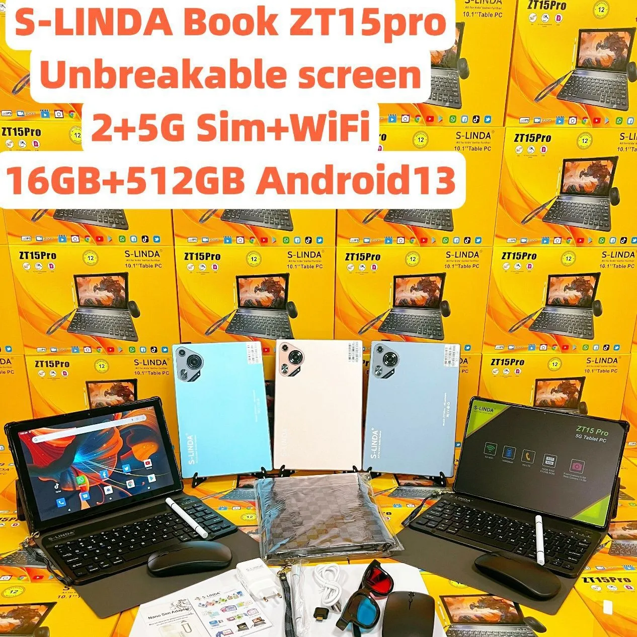 Tablet PC/S-LINDA Book/ZT15Pro/10,1 Zoll Kinder-Tablet-PC Anruf SIM